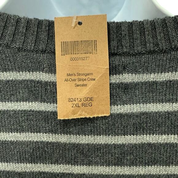 Duluth Trading Company Gray Strongarm All-Over Stripe Crew Sweater size 2XL NEW - Picture 6 of 7